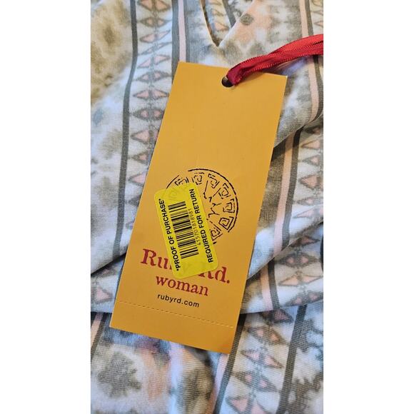 NWT Ruby Rd. Womens 2X Top Asymmetrical 3/4 Sleeves Stretch Keyhole Neck READ - Picture 9 of 13